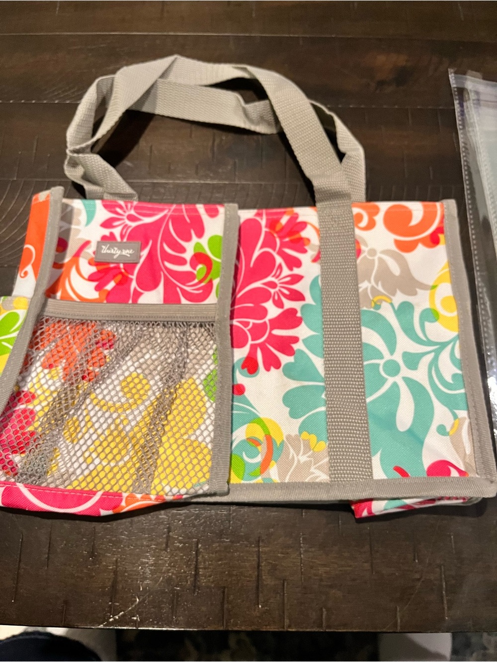 Thirty One Keep it Caddy Mini Organizers Picnic Storage Tote Island Damask 13” - Picture 8 of 9
